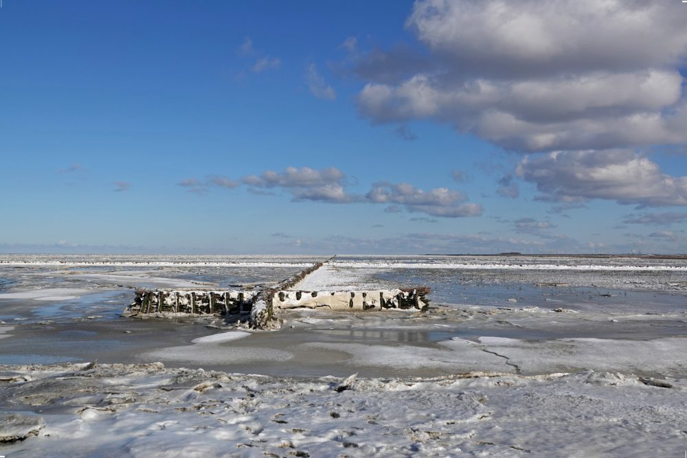 Bevroren Waddenzee (Noordpolderzijl)