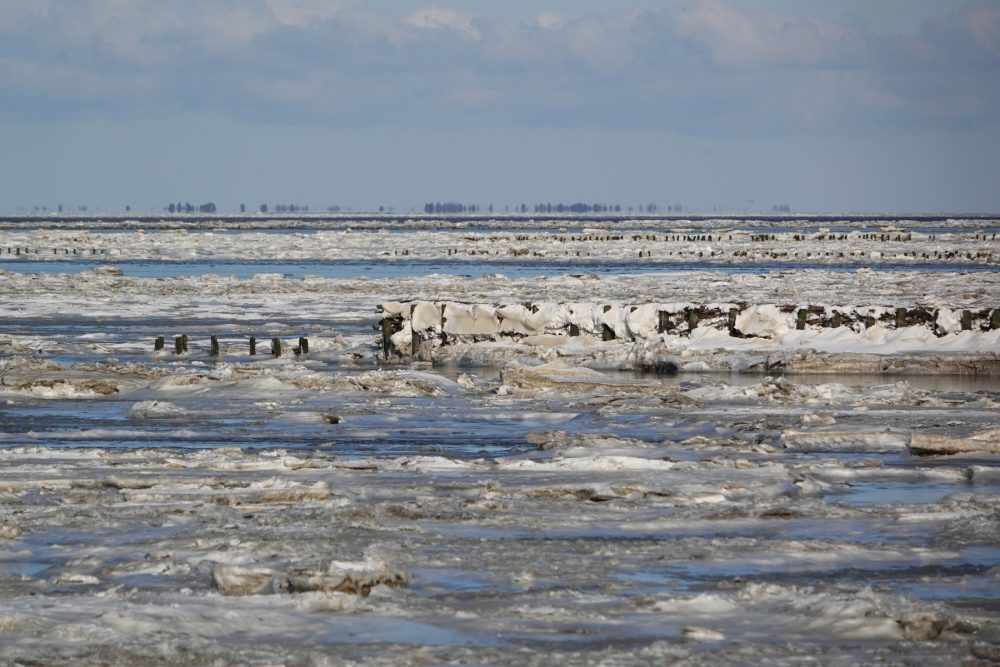 Bevroren Waddenzee (Noordpolderzijl)