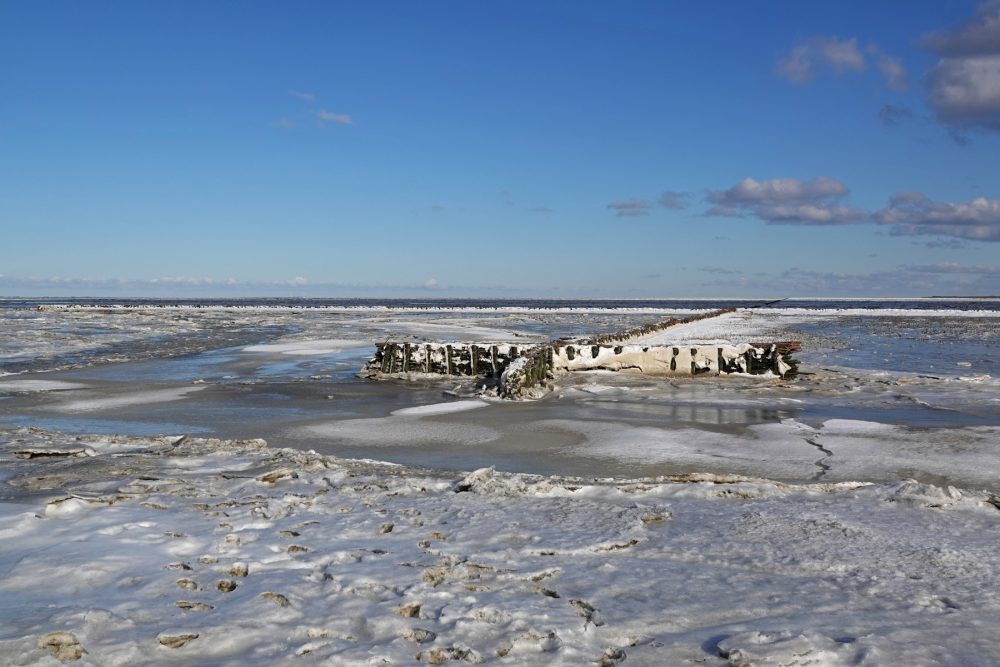 Bevroren Waddenzee (Noordpolderzijl)