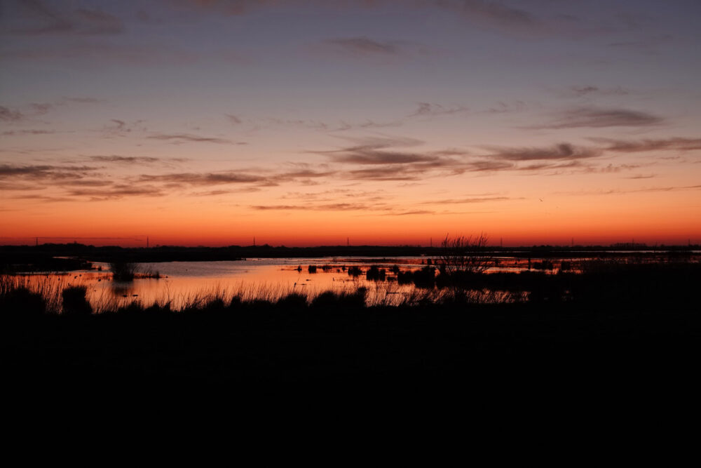 Zonsondergang boven Eelderdiep (Onlanden)